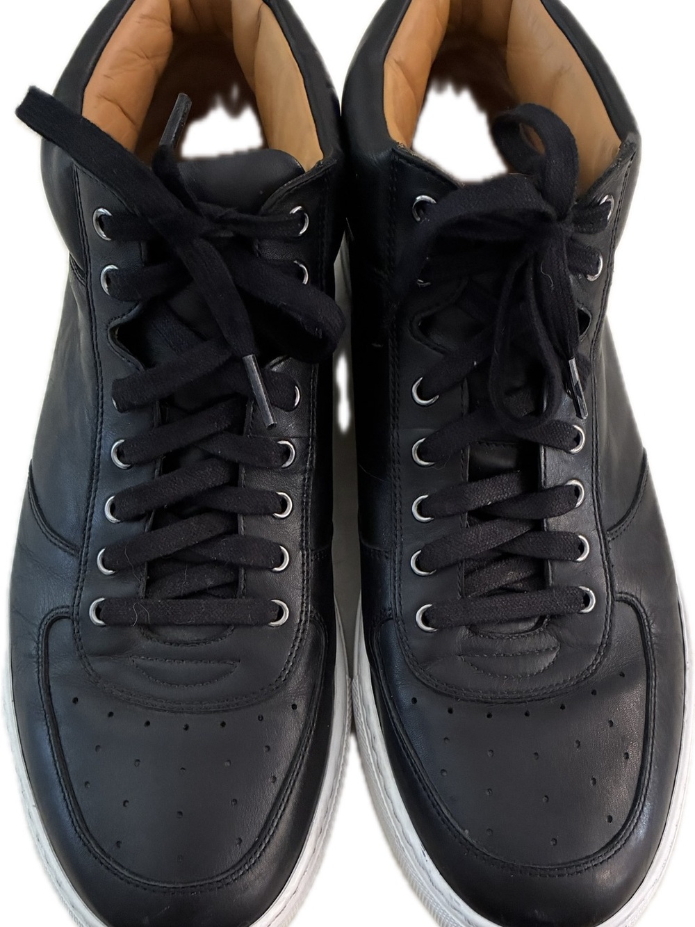 Magnanni Men's Black Leather High-Top Sneakers